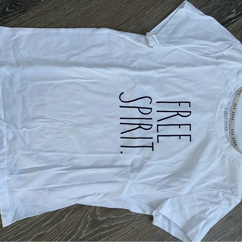 Womens White 'Free Spirit' T-Shirt by Rae Dunn sz M